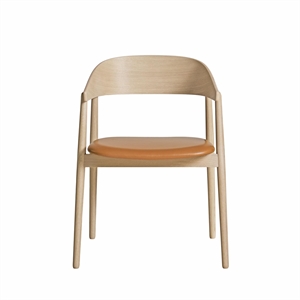 Chaise de Salle à Manger AC2 d'Andersen Furniture, Chêne Pigmenté Blanc/cognac