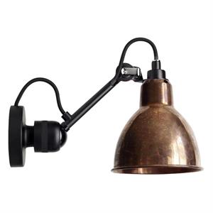Lampe Gras N304 Applique Murale Noir Mat & Cuivre Brut Avec Câble