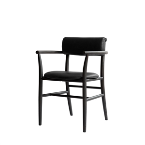 Chaise de Salle à Manger Nama de 101 Copenhagen avec Accoudoirs, Cuir Noir Café/noir Aniline