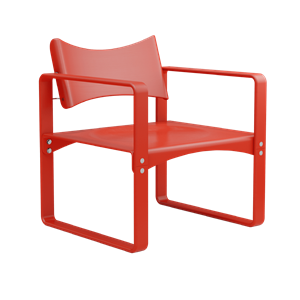 Chaise de Salle à Manger Verner Panton Série 270 F avec Accoudoirs , Rouge