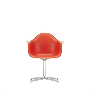 Chaise de salle à manger Vitra Eames Plastic DAL RE, rouge coquelicot/ Chrome