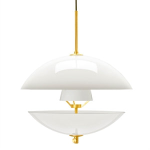 Fritz Hansen Clam Suspension Blanc/Laiton Ø55
