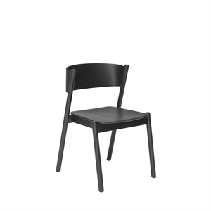 Hübsch Oblique Chaise de Salle à Manger Noir