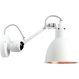 Lampe Gras N304 Applique Murale Blanc & Blanc/ Cuivre On/Off