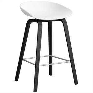 Tabouret de Bar HAY AAS32 H65 Noir/acier Inoxydable/ Blanc