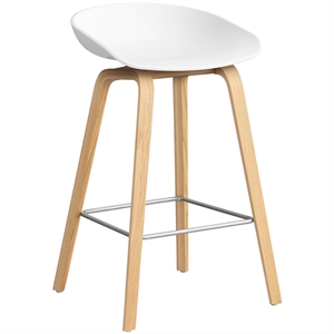 Tabouret de Bar HAY AAS32 H65 Chêne/Acier Inoxydable/ Blanc
