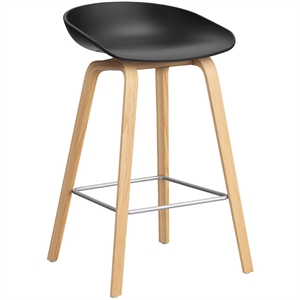 Tabouret de Bar HAY AAS32 H65 Chêne/Acier Inoxydable/ Noir