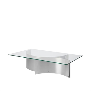 Table Basse Kristina Dam Studio Curated en Acier Inoxydable Brossé et Verre