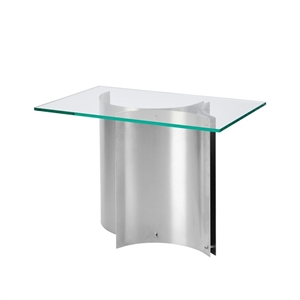 Table D'appoint Kristina Dam Studio Curated en Acier Inoxydable Brossé et Verre