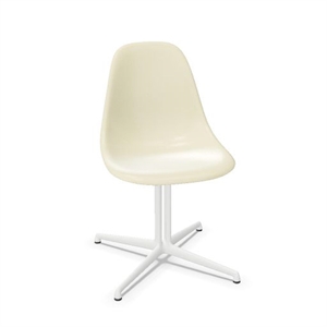 Chaise de Salle à Manger Vitra Eames DSL en Fibre de Verre, Coloris Parchemin/blanc Lisse