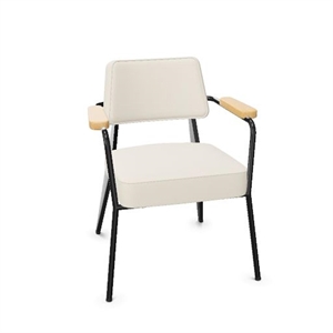 Fauteuil de Salle à Manger Vitra, Coloris Snow/Chêne Naturel/ Noir Profond