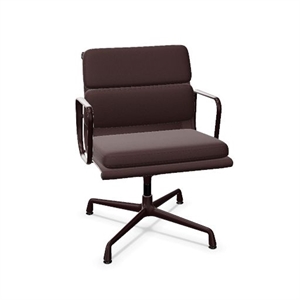 Fauteuil de Bureau Pivotant Vitra Soft Pad EA 208, Coloris Rouge foncé/Nero/Bordeaux Foncé