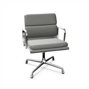 Fauteuil de Bureau Pivotant Vitra Soft Pad EA 208, Gris Foncé/ Chrome