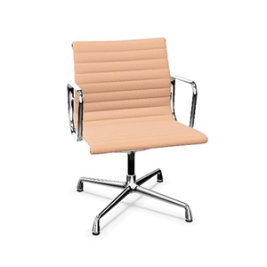 Chaise de Bureau Pivotante Vitra en Aluminium EA 108 , Rose/moutarde/ Chrome