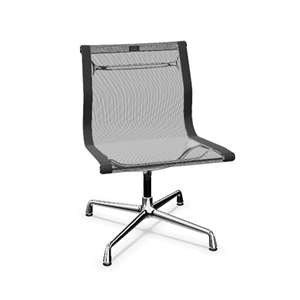 Chaise de Bureau Vitra en Aluminium EA 105, Revêtement Netweave Gris Foncé/ Chrome