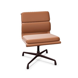 Fauteuil de Bureau Vitra Soft Pad EA 205, Coloris Cognac/Bordeaux Foncé