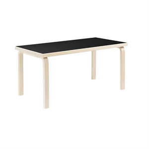 artek Aalto 80A Table Rectangulaire Bouleau/ Linoléum Noir