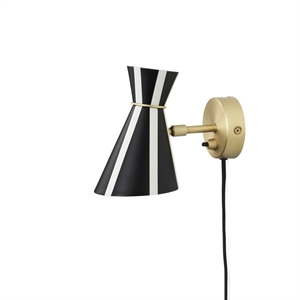 Warm Nordic Bloom Stripe Applique Murale Noir/Blanc Chaud