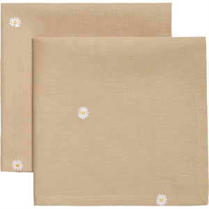 Decotique Daisy Serviette Lot de 2 Beige