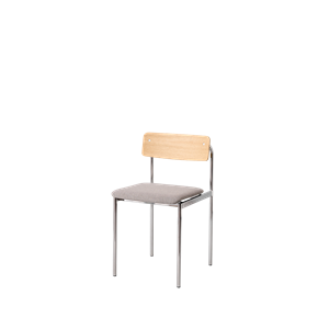 Chaise de salle à manger Moebe Offset, revêtement Chrome/chêne huilé/Re-Wool 128