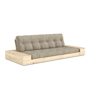 Canapé-lit Karup Base avec coffre latéral et matelas 5 couches, coloris Brut/641 Sable Chaud