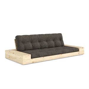 Canapé-lit Karup Base avec coffre latéral et matelas 5 couches, coloris brut/642 Marron doux