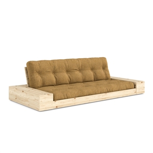 Canapé-lit Karup Base avec coffre latéral et matelas 5 couches, coloris brut/643 ocre doré