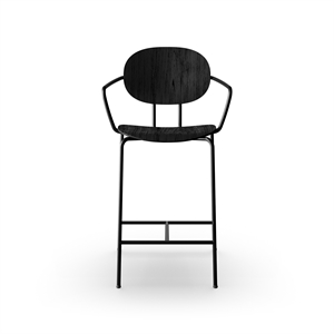 Sibast Furniture Piet Hein Tabouret de Bar Noir avec Accoudoirs Noir