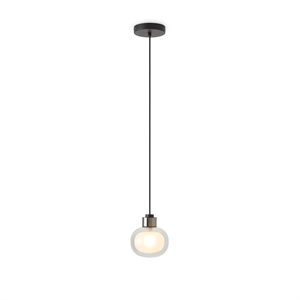 Suspension TOOY Nabila 552.22L Noir/ Chrome Noir/ Verre Fumé