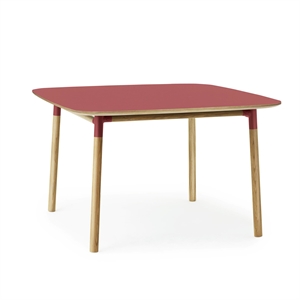 Normann Copenhagen Form Table de Salle à Manger 120 x 120 cm Rouge/Chêne