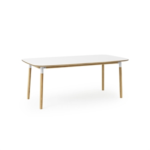 Normann Copenhagen Form Table de Salle à Manger 95 x 200 cm Blanc/Chêne