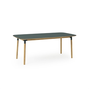 Normann Copenhagen Form Table de Salle à Manger 95 x 200 cm Vert/Chêne