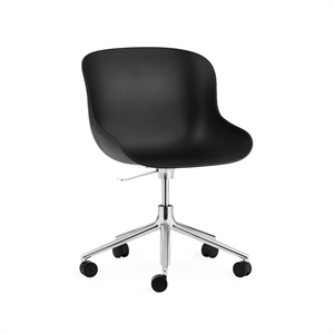 Normann Copenhagen Hyg Office Chair avec Wheels Aluminium/ Noir