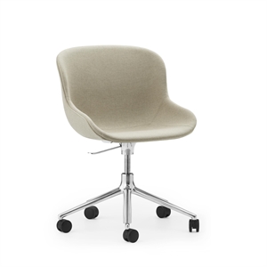 Normann Copenhagen Hyg Office Chair avec Wheels Rembourré Aluminium/ Main Line Flax MLF20