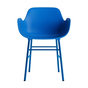 Normann Copenhagen Form Chaise de Salle à Manger avec Accoudoirs Bleu/ Acier