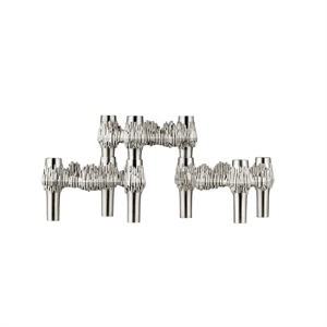 STOFF Nagel Quist Bougeoirs, Lot de 3, Finition Chrome Brossé