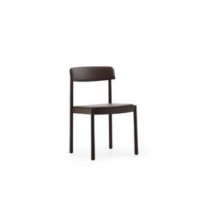 Chaise de Salle à Manger Normann Copenhagen Timb, Rembourrée en Cuir Brun/chocolat