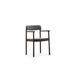 Chaise de Salle à Manger Normann Copenhagen Timb avec Accoudoirs, Rembourrée Brun/ Hallingdal 368