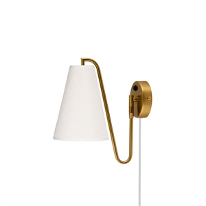 Globen Lighting Lou Applique Murale Bouclé Blanc/ Laiton