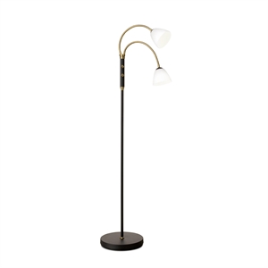 Lampadaire Halo Design Lucid à 2 Bras LED Opale Antique