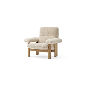 Audo Brasilia Fauteuil Chêne Naturel/Mouton Bouclé