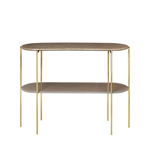 Cosy Living Table Console Laura Marbre/Marron Caramel/ Laiton