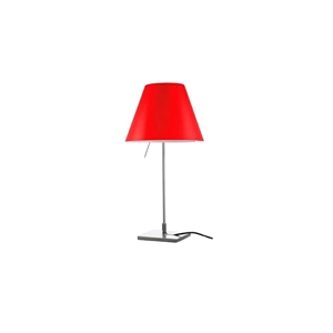 Luceplan Costanzina Lampe à Poser Aluminium M. Abat-jour Rouge