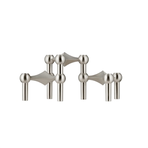 STOFF Nagel Bougeoirs, Lot de 3, Finition Chrome Brossé