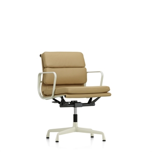 Chaise de bureau Vitra Soft Pad EA 231 avec mécanisme pivotant, accoudoirs et inclinable, craie/camel