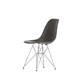 Vitra Eames Plastic DSR Chaise de Salle à Manger Deep Noir/Chrome