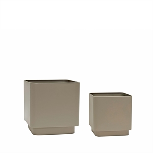 Hübsch Cube Pot Set de 2 Brun