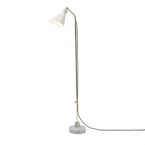 TATO Alzabile Lampadaire Blanc/ Laiton & Marbre Blanc