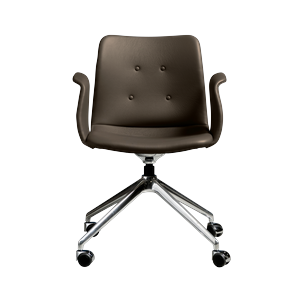 Chaise de Salle à Manger 4 Étoiles Bent Hansen Primum avec Roulettes, Acier poli/Zenso 3 230