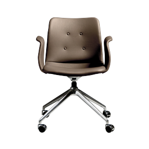 Chaise de Salle à Manger 4 Étoiles Bent Hansen Primum avec Roulettes, Acier poli/Zenso 3 292